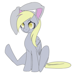 Size: 758x774 | Tagged: safe, derpy hooves, pegasus, pony, g4, bunny ears, female, mare, solo