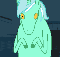 Size: 200x189 | Tagged: safe, lyra heartstrings, pony, unicorn, g4, adventure time, animated, crossover, female, freak deer, hand, male, no one can hear you, solo, suddenly hands