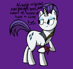 Size: 1421x1349 | Tagged: safe, artist:immolation-of-senses, rarity, pony, g4, alternate hairstyle, piercing, solo