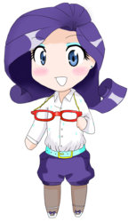 Size: 713x1238 | Tagged: safe, artist:applestems, rarity, human, g4, chibi, glasses, humanized, rarity's glasses, solo