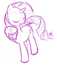 Size: 478x550 | Tagged: safe, artist:zajice, rarity, pony, unicorn, g4, eyes closed, female, mare, open mouth, sketch, solo