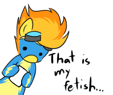 Size: 230x194 | Tagged: safe, artist:zajice, spitfire, pegasus, pony, g4, dialogue, female, internet, mare, meme, ponified, simple background, solo, that is my fetish, white background