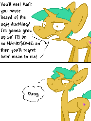 Size: 600x800 | Tagged: safe, artist:weaver, snails, pony, g4, comic, dialogue, gif, male, non-animated gif, older, simple background, solo, white background