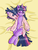 Size: 1200x1600 | Tagged: safe, artist:ratofdrawn, twilight sparkle, pony, unicorn, g4, bathrobe, bed, blushing, body pillow, body pillow design, clothes, female, looking at you, on back, robe, solo, wet, wet mane