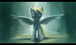 Size: 1280x768 | Tagged: dead source, safe, artist:grissaecrim, derpy hooves, pegasus, pony, g4, eyes closed, female, mare, solo