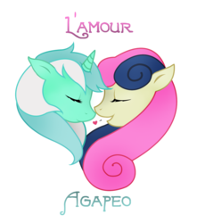 Size: 1063x1200 | Tagged: safe, artist:soapy-lee, bon bon, lyra heartstrings, sweetie drops, g4, eyes closed, female, heart, lesbian, ship:lyrabon, shipping, simple background, transparent background