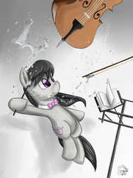 Size: 1536x2048 | Tagged: safe, artist:cainescroll, octavia melody, earth pony, pony, g4, cello, female, musical instrument, solo, water