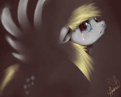 Size: 960x768 | Tagged: safe, artist:ambunny, derpy hooves, pegasus, pony, g4, crying, dark, female, mare, solo
