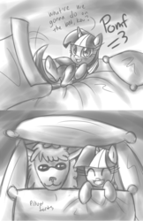 Size: 3300x5100 | Tagged: safe, artist:leadhooves, twilight sparkle, g4, bed, filly, foal, kevinsano, pillow fort, pomf