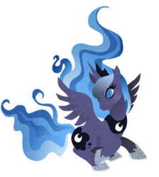 Size: 1047x1171 | Tagged: safe, artist:nightmaremoonluna, princess luna, pony, g4, female, lineless, simple background, solo, transparent background, vector