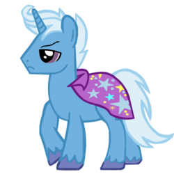 Size: 537x537 | Tagged: safe, artist:darknesstare, trixie, pony, unicorn, g4, cape, clothes, frown, male, raised hoof, rule 63, simple background, solo, stallion, transparent background, tristan, trixie's cape, unshorn fetlocks, vector