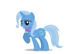 Size: 550x400 | Tagged: safe, artist:mixermike622, trixie, pony, unicorn, g4, bowtie, female, grin, mare, open mouth, raised hoof, simple background, smiling, solo, transparent background