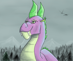 Size: 1800x1500 | Tagged: safe, artist:dawnmistpony, spike, dragon, g4, secret of my excess, adult spike, male, older, older spike, solo