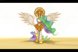 Size: 2374x1597 | Tagged: safe, artist:lova-gardelius, princess celestia, alicorn, pony, g4, female, letterboxing, mare, mufasa, solo, the lion king