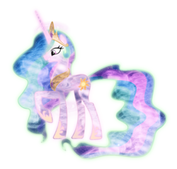 Size: 1000x950 | Tagged: safe, artist:sylphastiel, artist:twilightsylph, princess celestia, alicorn, pony, g4, beautiful, ethereal mane, female, mare, raised hoof, simple background, smiling, solo, starry mane, transparent background