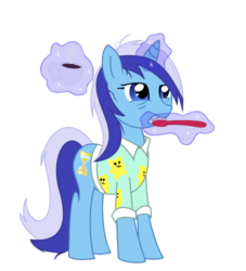 Size: 454x500 | Tagged: source needed, safe, minuette, pony, unicorn, g4, clothes, coffee, female, morning ponies, pajamas, simple background, solo, toothbrush, transparent background