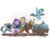 Size: 1024x799 | Tagged: safe, artist:stupjam, big macintosh, fluttershy, pinkie pie, rainbow dash, zecora, earth pony, pegasus, pony, zebra, g4, democora, demoman, demoman (tf2), female, heavy mac, heavy weapons guy, male, mare, medic, medic (tf2), medigun, pyro (tf2), scout (tf2), stallion, team fortress 2