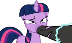 Size: 3500x2134 | Tagged: safe, artist:sidorovich, twilight sparkle, pony, unicorn, g4, it's about time, female, future twilight, high res, hoof in mouth, self paradox, self ponidox, simple background, transparent background, vector