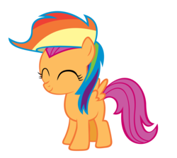 Size: 3000x2689 | Tagged: safe, artist:sidorovich, scootaloo, pegasus, pony, g4, eyes closed, female, filly, hat, high res, simple background, solo, transparent background, vector