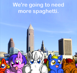 Size: 800x759 | Tagged: safe, artist:marcusmaximus, fluffy pony, fall of cleveland, mercury (fluffy pony), spaghetti, trailer