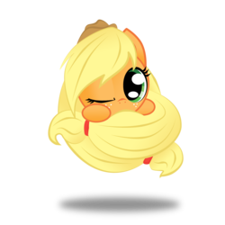 Size: 3508x3508 | Tagged: safe, artist:zackira, part of a set, applejack, earth pony, pony, g4, cute, female, high res, jackabetes, solo, sphere ponies, wink