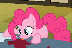 Size: 804x540 | Tagged: safe, screencap, pinkie pie, earth pony, pony, g4, season 2, the last roundup, animated, cute, diapinkes, female, gif, licking, mare, mlem, out of context, solo, tongue out