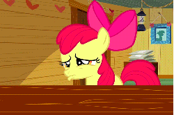 Size: 750x500 | Tagged: safe, edit, edited screencap, screencap, apple bloom, pony, g4, hearts and hooves day (episode), season 2, animated, facedesk, female, hearts and hooves day, loop, reversed, solo