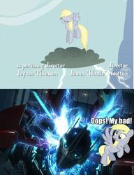Size: 737x960 | Tagged: safe, derpy hooves, pegasus, pony, g4, female, mare, optimus prime, transformers