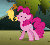 Size: 400x360 | Tagged: safe, screencap, pinkie pie, pony, dragonshy, g4, season 1, animated, artifact, cropped, cute, diapinkes, eyes closed, female, gif, mouth hold, playing, rubber chicken, smiling, solo