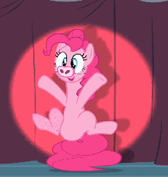 Size: 686x720 | Tagged: safe, screencap, pinkie pie, earth pony, pig, pony, baby cakes, g4, season 2, animated, bouncing, cropped, cute, diapinkes, female, gif, mare, oink oink oink, piggie pie, solo, tail stand