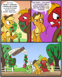Size: 730x900 | Tagged: safe, artist:spainfischer, apple bloom, applejack, big macintosh, granny smith, earth pony, pony, g4, hearts and hooves day (episode), bad end, comic, farm, foreclosure, love poison, male, stallion, sweet apple acres, you dun goofed