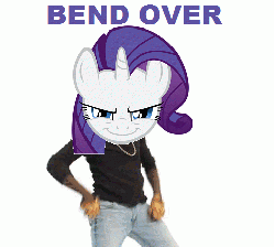 Size: 490x440 | Tagged: safe, rarity, g4, animated, bend over, female, meme