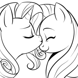 Size: 945x945 | Tagged: source needed, safe, artist:explosivegent, artist:megasweet, fluttershy, rarity, g4, female, kissing, lesbian, ship:flarity, shipping