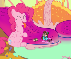 Size: 800x664 | Tagged: safe, artist:smile, pinkie pie, g4, crossover, gravity falls, mabel pines, male, smile dip, the inconveniencing