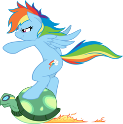 Size: 7985x8003 | Tagged: safe, artist:joey darkmeat, artist:rainbowplasma, rainbow dash, tank, pegasus, pony, tortoise, g4, absurd resolution, blank flank, female, fixed, mare, simple background, solo, transparent background