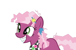 Size: 1000x653 | Tagged: safe, cheerilee, earth pony, pony, g4, 80s, 80s cheerilee, braces, female, grin, mare, simple background, smiling, solo, transparent background