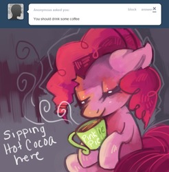 Size: 689x700 | Tagged: dead source, safe, artist:dhui, pinkie pie, ask tired pie, g4, tumblr