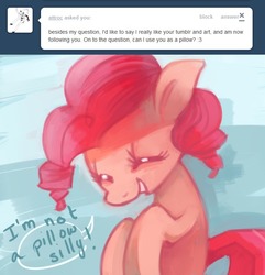 Size: 676x700 | Tagged: dead source, safe, artist:dhui, pinkie pie, ask tired pie, g4, tumblr