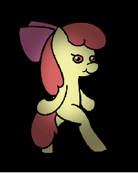 Size: 364x453 | Tagged: safe, artist:lamia, apple bloom, earth pony, pony, g4, animated, dumb running ponies, female, filly, foal, gif, solo, wat