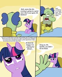 Size: 900x1113 | Tagged: safe, artist:cartuneslover16, twilight sparkle, g4, comic, crossover, fish hooks, sedate night, wat