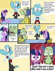 Size: 900x1167 | Tagged: safe, artist:abigail m., twilight sparkle, g4, blushing, chowder, comic, crossover, crossover shipping, female, fish hooks, male, sedate night, shipping, straight, wat