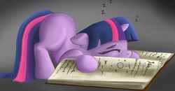 Size: 3330x1731 | Tagged: dead source, safe, artist:bri-sta, artist:princesssaros, twilight sparkle, pony, unicorn, blank flank, book, cute, female, filly, filly twilight sparkle, sleeping, solo, that pony sure does love books, twiabetes, younger, zzz