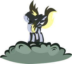 Size: 947x844 | Tagged: safe, derpy hooves, pegasus, pony, g4, cloud, epic derpy, female, mare, simple background, solo, vector, white background