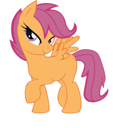 Size: 1406x1600 | Tagged: safe, artist:timon-the-bronie, scootaloo, pegasus, pony, g4, female, mare, seductive look, simple background, solo, transparent background