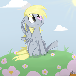 Size: 1000x1000 | Tagged: safe, artist:hakubaka, derpy hooves, pegasus, pony, g4, female, mare, solo