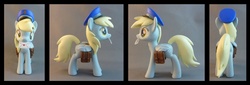 Size: 1170x400 | Tagged: safe, artist:krowzivitch, derpy hooves, pegasus, pony, g4, craft, customized toy, figurine, hat, irl, letter, mailbag, mailmare, multiple angles, photo, saddle bag, sculpture, toy
