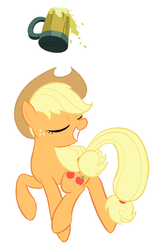 Size: 700x1100 | Tagged: safe, artist:empty-10, applejack, earth pony, pony, g4, cider, eyes closed, female, simple background, solo