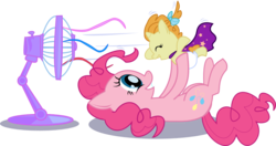 Size: 1146x603 | Tagged: safe, artist:siopi-15, pinkie pie, pumpkin cake, earth pony, pony, g4, baby, diaper, duo, duo female, fan, female, simple background, transparent background