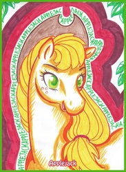 Size: 1674x2286 | Tagged: safe, artist:amenoo, applejack, earth pony, pony, g4, female, solo, traditional art