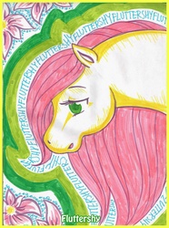 Size: 1690x2266 | Tagged: safe, artist:amenoo, fluttershy, pony, g4, female, solo, traditional art